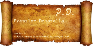 Preszler Donatella névjegykártya